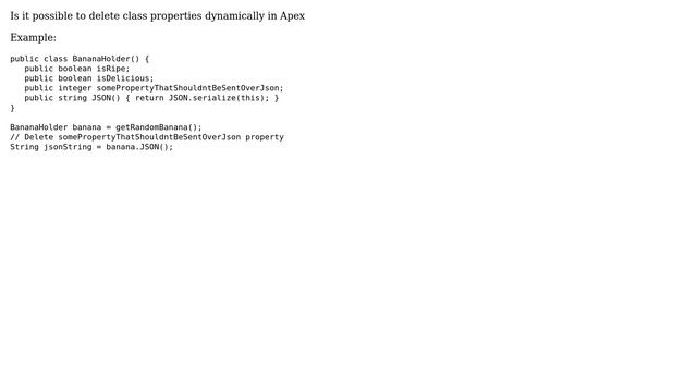 Salesforce: Exclude properties from Apex class when serializing to JSON смотреть онлайн