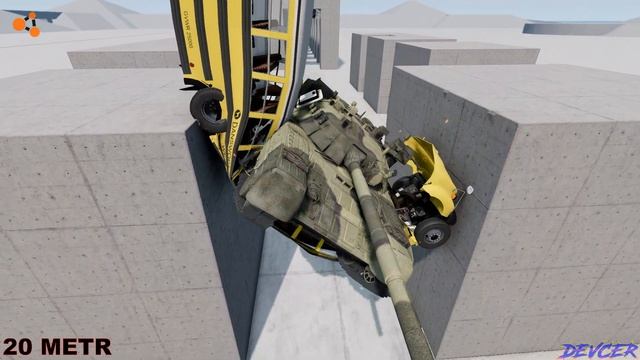 Tank vs Buss 40 Meter Crash TEST! BeamNG drive смотреть онлайн