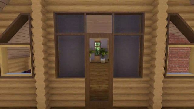 Проект деревянного дома с баней из бревна! Екатеринбург! 3D визуализация! смотреть онлайн