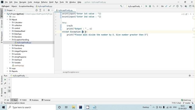 #20 Handling Exception in Python смотреть онлайн