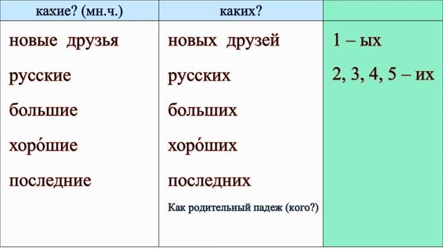 Винительный падеж прилагательных смотреть онлайн