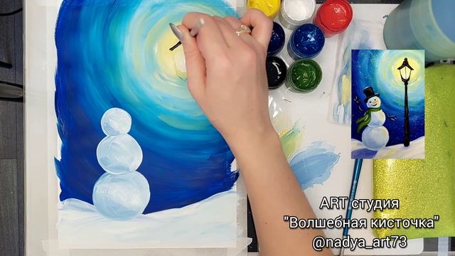 Рисуем снеговика гуашью. МК гуашь. Рисуем с детьми. #artwork #artlife #artgallery #paint #artlovers смотреть онлайн