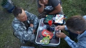 Река Енисей впадение реки Веснина . Дружеская рыбалка