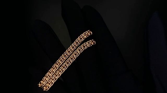 Цепь плетения Бисмарк из красного золота 585 пробы. смотреть онлайн