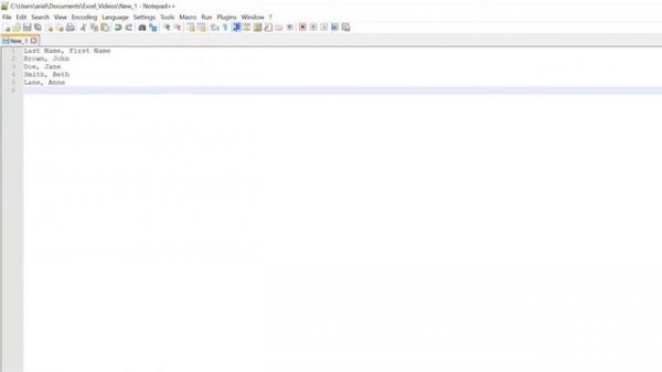 Import Text Delimited (CSV) Files from Notepad++ into Excel 2019