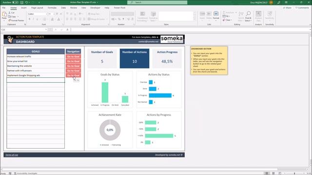 Action Plan Template | Organize & track goals and actions in Excel! смотреть онлайн