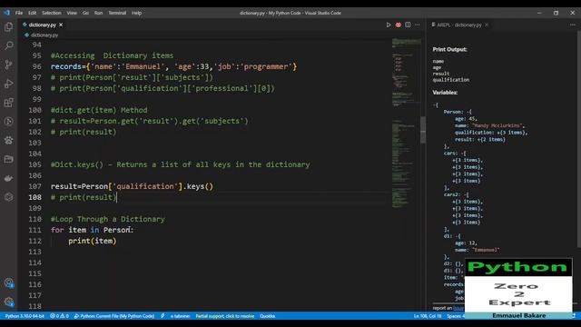31 Python Dictionary for -Loop смотреть онлайн