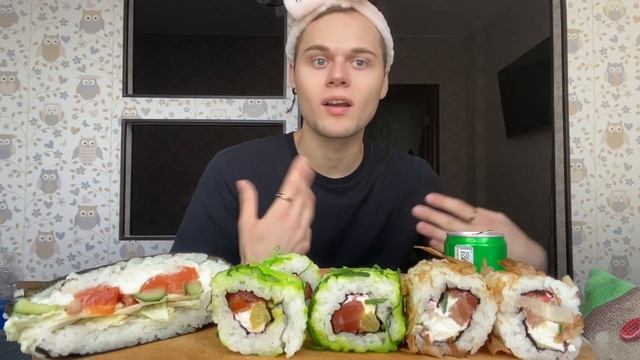Мукбанг суши роллы сэндвич-ролл / нас 2к ?? / Mukbang Sushi