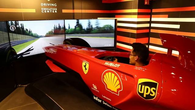 Dan racing the Ferrari F1 simulator in Rome смотреть онлайн