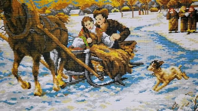 Наборы для вышивки крестом. Обзоры 4х больших наборов. Канва без рисунка. смотреть онлайн