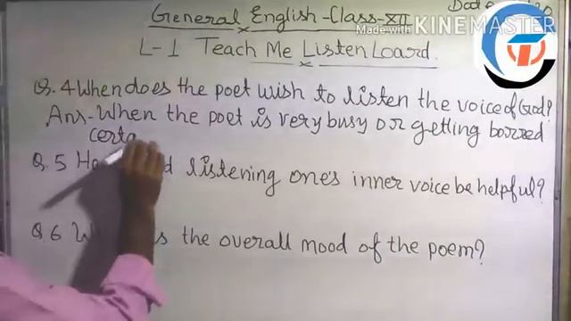 Class 12th General English I Teach Me To Listen Lord I Selected Answers in Hindi смотреть онлайн