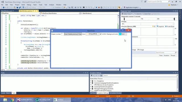 4. Dynamic Random Brush Color, Custom Background Color | Random Drawing WPF C# смотреть онлайн