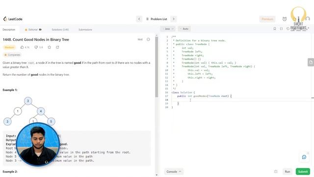 Counting Good Nodes in Binary Trees | Smart Sessions - Smart Interviews смотреть онлайн