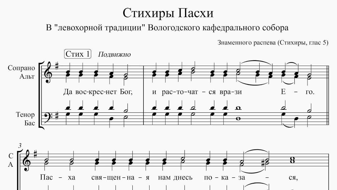 Стихиры Пасхи (Знаменный распев, глас 5) смотреть онлайн