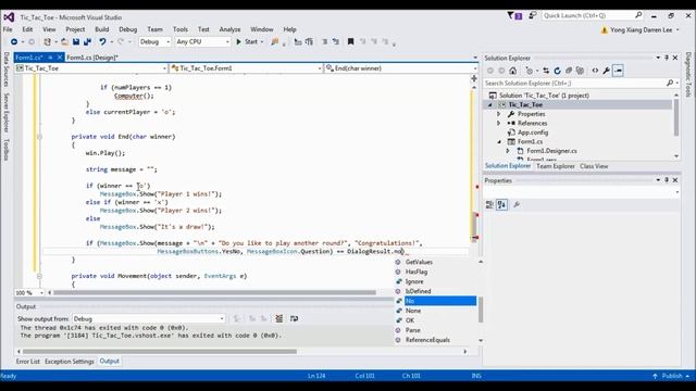 [C# Winforms] Mini Game: Tic Tac Toe (1/2 Players) смотреть онлайн