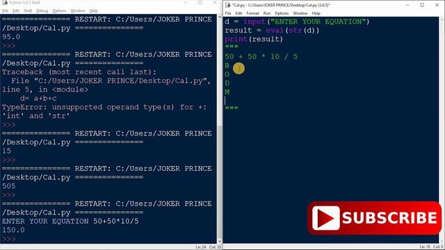 CREATE OWN CALCULATOR IN 2 LINES OF PYTHON | PYTHON TUTORIAL PART #3 |PULKIT.PY смотреть онлайн