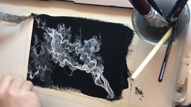 Painting Smoke With Acrylic Paint - Time Lapse