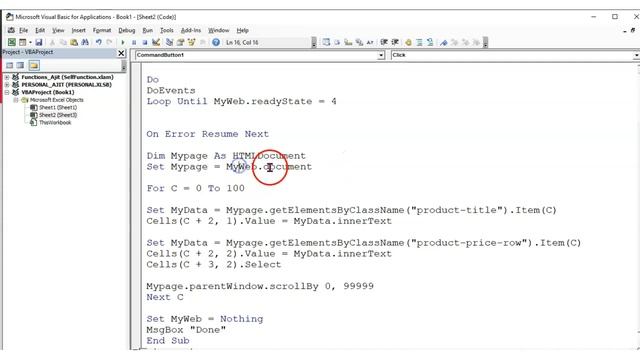Web Data Scraping using Excel VBA IE | 99Excel.Com - (Tutorial 2021 - Hindi) смотреть онлайн