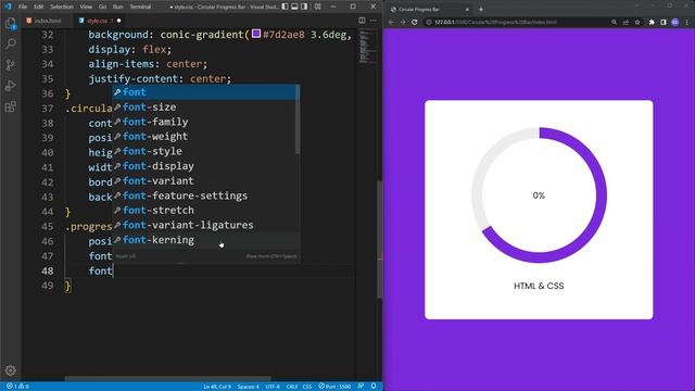 How to make Circular Progress Bar in HTML CSS & JavaScript | Skills Bar смотреть онлайн