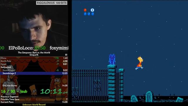 The Simpsons: Bart vs. the World Unique% Speedrun - 13:13 - Personal best смотреть онлайн