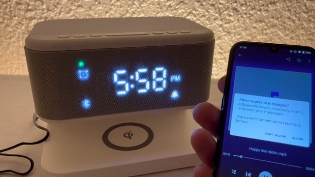 Harmony Wireless Fast Qi Charger Charging Wellness Alarm Clock Bluetooth Speaker FM Radio Sounds смотреть онлайн