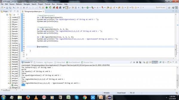 S14 Java - String Methods(Comparing/Searching/Modifying Strings & Character Extraction)