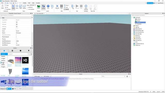 How to insert BACKGROUND MUSIC into ROBLOX STUDIO! смотреть онлайн