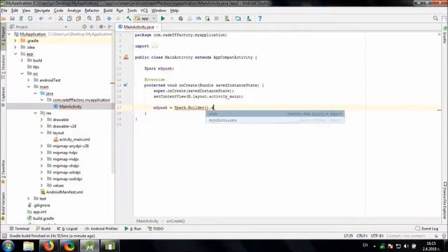 Using Spark library in Android Studio смотреть онлайн