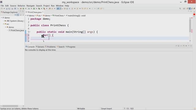 Java Program To Print Chess Pieces | Using Eclipse IDE смотреть онлайн