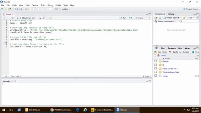 05 Writing an R Script to Extract a CSV File From a Zip Archive смотреть онлайн