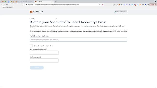 How to Enter Secret Seed Phrase to Metamask - Quick Tutorial смотреть онлайн