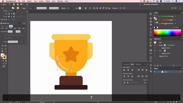 Уроки Adobe Illustrator CC | 1 из 2 | Рисуем кубок победителя в стиле флэт смотреть онлайн