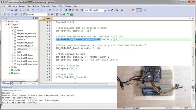 STM и LCD дисплей 1602 смотреть онлайн