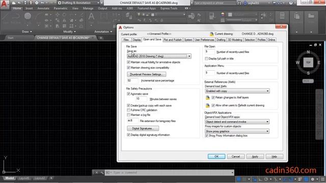 AutoCAD Settings: How to change default file save as format смотреть онлайн