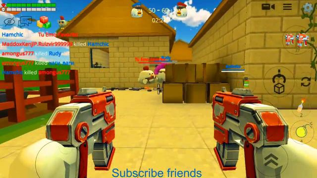 Chicken Gun Game. Explosion Right In Front Of The Chickens