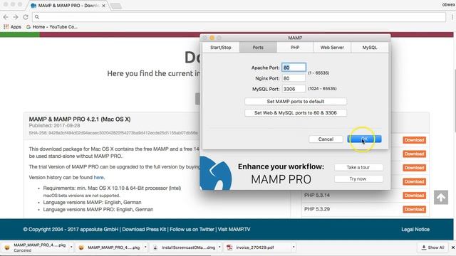 Installing Mamp and Running your php files in htdocs folder смотреть онлайн