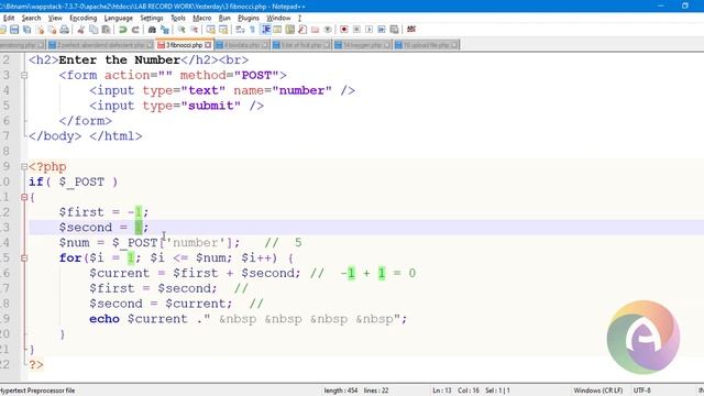 PHP Program || Fibonacci Series || Display First n Fibonacci Series смотреть онлайн