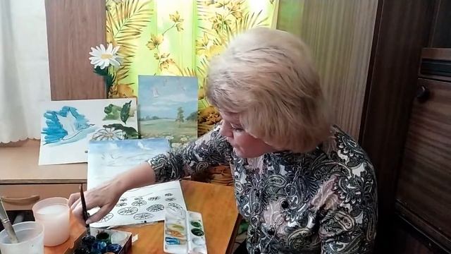 Занятие №5 на тему: «Журавли над ромашковым полем». 2 часть. Гуашь, лист А-3. смотреть онлайн