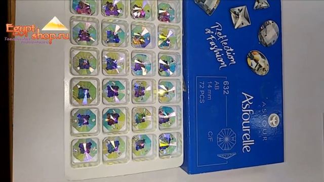 Пришивные стразы Октагон Crystal AB 14мм Egyptshop смотреть онлайн