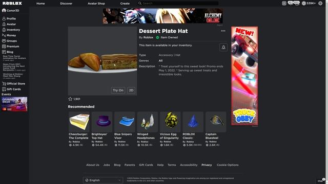 [FREE ITEM] How to get the DESSERT PLATE HAT | Roblox смотреть онлайн