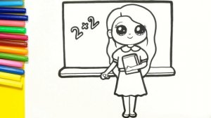 How to draw a teacher for kids/Как нарисовать учителя для детей
