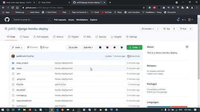 Build a Django Note Keeping App - 7 Deploying Django To Heroku смотреть онлайн