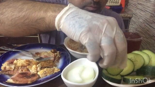 ASMR | MUKBANG | Fried Kolbasa With Omelette | Beef Soup | Strawberry ? Compote