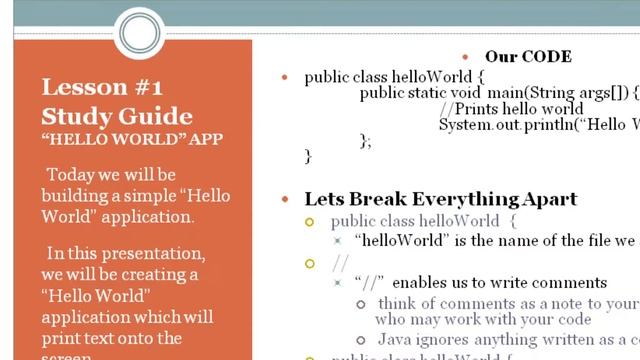 Java Interactive Programming Lessons For Beginners 1- Hello World Application смотреть онлайн