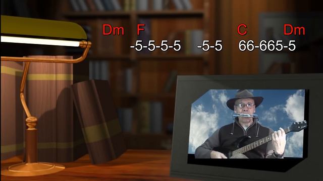 Nº 039 Another Brick the Wall.( Pink Floyd ) harmonica( C ) tutorial+gitar Mundharmonika смотреть онлайн