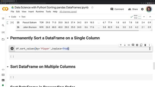 Data Science with Python! Sorting pandas DataFrames смотреть онлайн