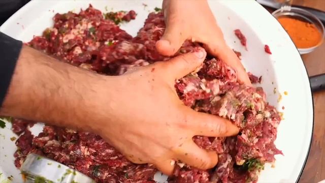 GRILLED OSTRICH. OSTRICH MEAT On CHARCOAL.