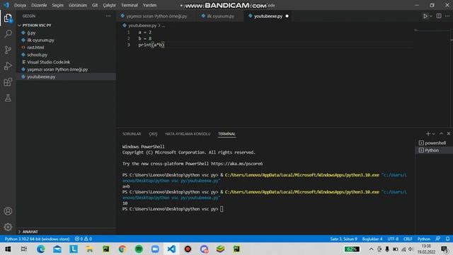 python matematik ve değişkenler смотреть онлайн
