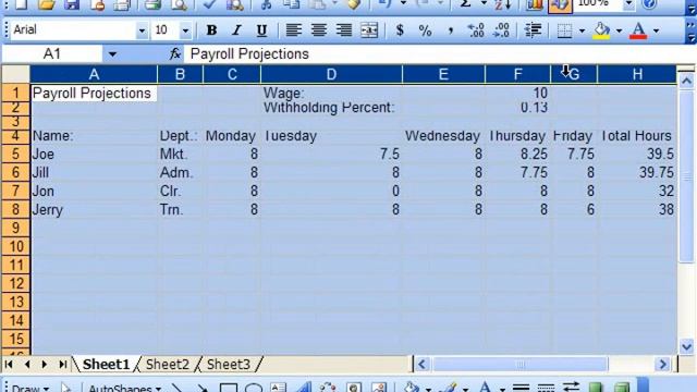 Excel 2003 Tutorial AutoFitting Column Width & Row Height Microsoft Training Lesson 6.3 смотреть онлайн