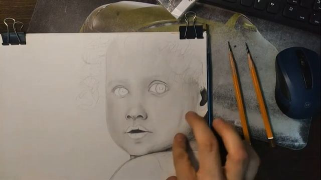 Портрет ребенка | рисование простым карандашом | реализм в графике. смотреть онлайн